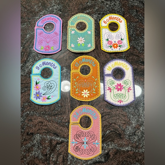 Other - Handmade embroidered baby clothes closet organizer set